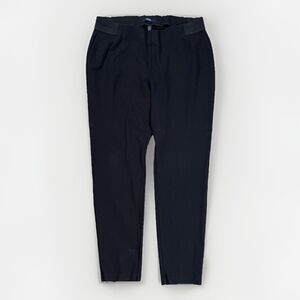 Chaps Elastic Waist Pointe Knit Straight Leg Pants Black Womens 1X